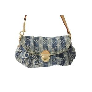 Louis Vuitton Mini Pleaty Raye Shoulder Bag Monogram Denim Blue